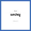 แคปหมู แปลว่า? วิเคราะห์ชื่อ แคปหมู, ชื่อเล่น แคปหมู